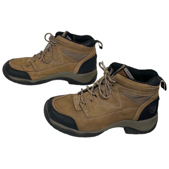 Ariat Shoes - Ariat Leather Woman’s Taupe Tan Black ATS Technology Terrain Hiker Boots 8.5 B